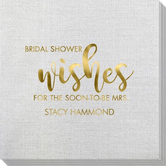 Bridal Shower Wishes Bamboo Luxe Napkins
